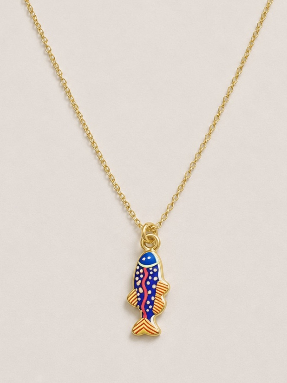 New! Coastal Blue Fish Gold Necklace NWOT